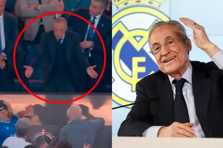 El presidente del Real Madrid se mostro molesto con aficionado.