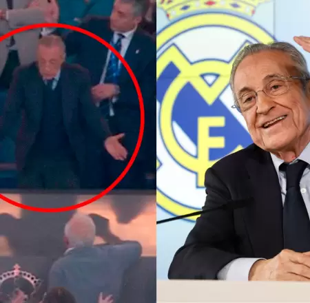 El presidente del Real Madrid se mostro molesto con aficionado.