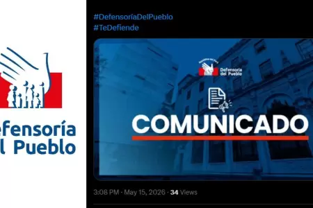 Defensor�a del Pueblo emite comunicado y manifiesta su respaldo hac�a el preside