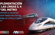 MTC impulsa nuevas l�neas del Metro que permitir�n ahorrar hasta dos horas de viaje en Lima y Callao