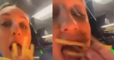 Empleada met�a alimentos en su boca