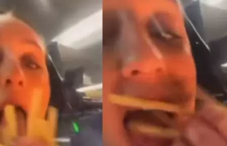 Empleada met�a alimentos en su boca