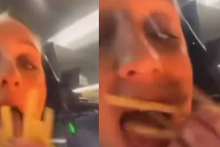 Empleada met�a alimentos en su boca