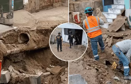 Viviendas afectadas por rotura de tuber�a matriz en VMT
