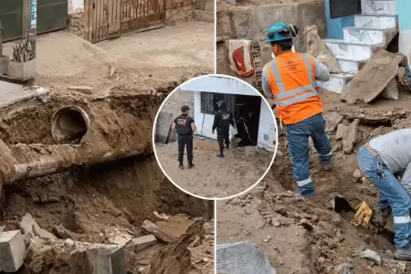Viviendas afectadas por rotura de tuber�a matriz en VMT