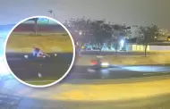 Nuevo accidente en la Vía Expresa Sur: Cámaras captan violento atropello a un ciclista en un pase peatonal