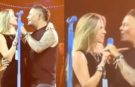 Alejandro Sanz y Stephanie Cayo en concierto del cantante en Las Vegas