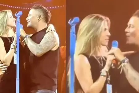 Alejandro Sanz y Stephanie Cayo en concierto del cantante en Las Vegas