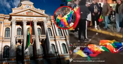 El gobierno boliviano rechaz� la quema del s�mbolo durante manifestaciones.