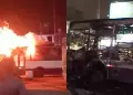 SJL: Bus del Corredor Morado se incendia en Av. Wiesse y queda reducido a cenizas