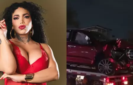 Influencer Paolita Suarez sufre accidente automovil�stico