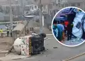 Cami�n cisterna de gas se vuelca en la Av. Revoluci�n de Comas: Bomberos atienden la emergencia