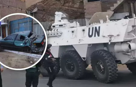 Veh�culo blindado de la ONU choc� en Chorrillos: se estrell� contra autos y post