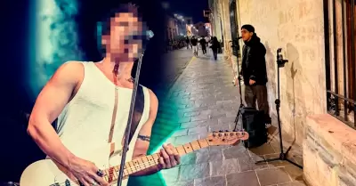 El cantante apoy� a m�sico callejero.