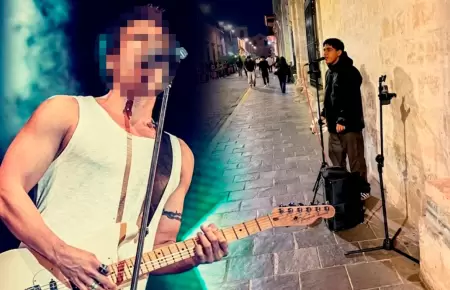 El cantante apoy� a m�sico callejero.