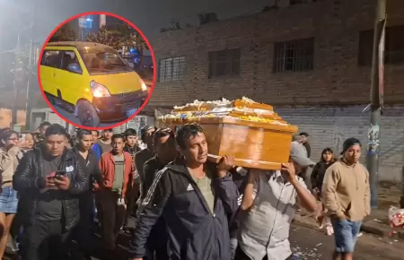 Familia y compa�eros se despiden de chofer asesinado en SJL