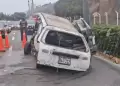 Costa Verde: Veh�culo estrella violentamente contra un poste generando intenso tr�fico con sentido a Chorrillos