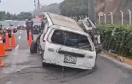 Costa Verde: Veh�culo estrella violentamente contra un poste generando intenso tr�fico con sentido a Chorrillos