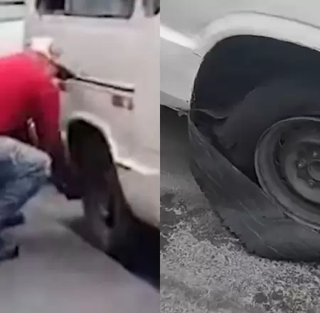 Chofer de combi pinch� su llanta para evitar intervenci�n de ATU.