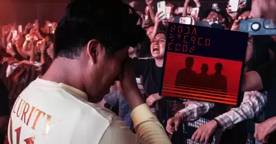 Agente de seguridad rompe en llanto en concierto de Soda Stereo