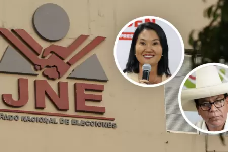 JNE env�a mensaje a Keiko Fujimori y Roberto S�nchez.