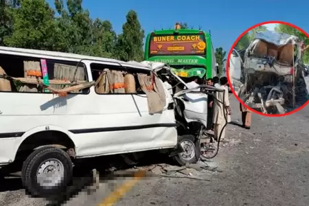 Choque de autob�s y furgoneta deja 17 muertos.