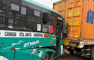 Accidente en La Victoria: 13 heridos dej� el violento choque de un bus de transporte p�blico contra un cami�n