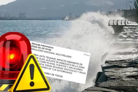Alerta SISMATE durante simulacro nacional multipeligro.