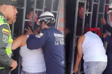 Vecina atrapada en rejas por mirar si su vecina estaba en casa.