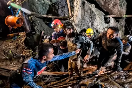 Cinco mineros fueron rescatados.