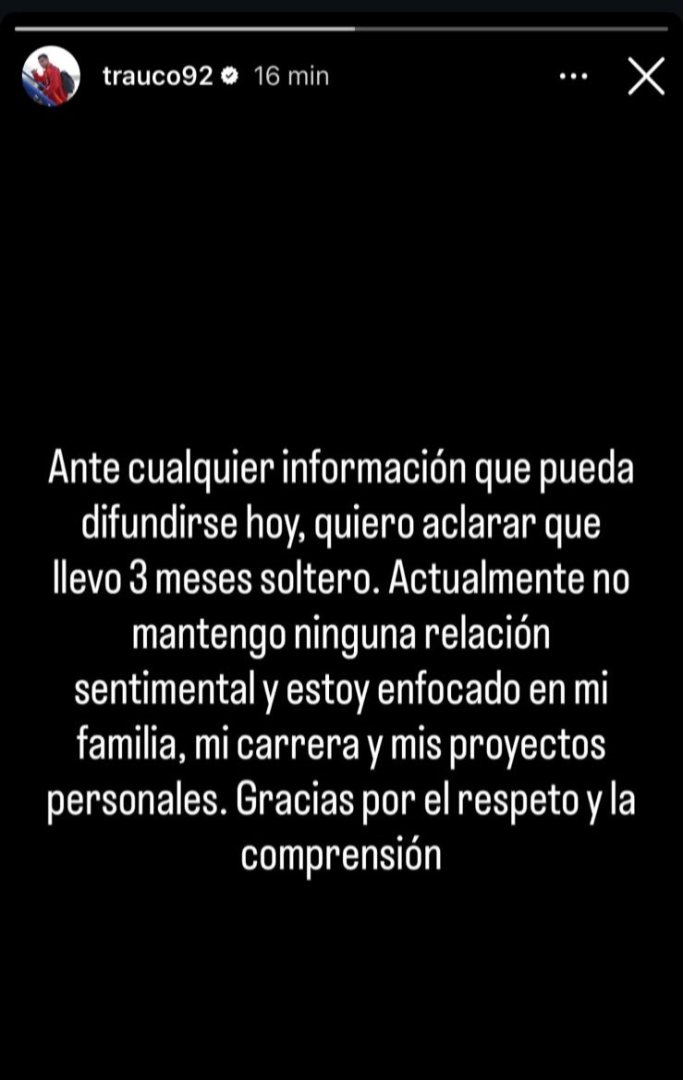 Comunicado de Miguel Trauco en redes sociales tras difundirse imágenes de ampay con misteriosa joven