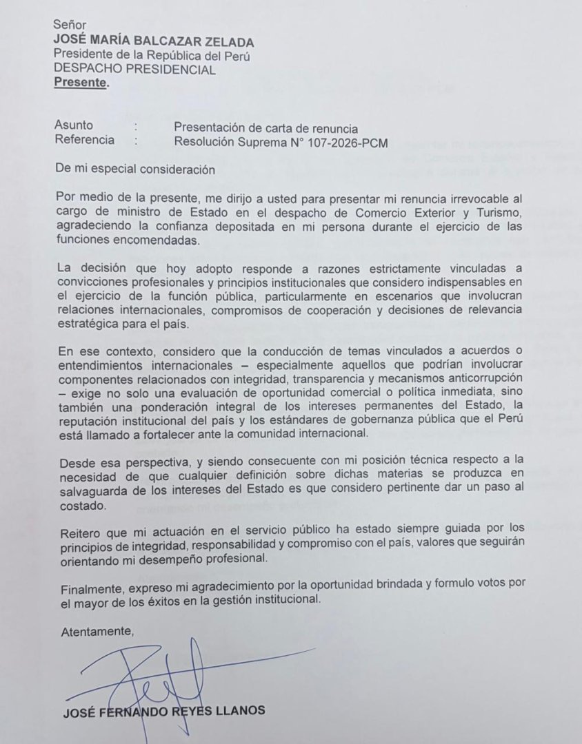 Carta de renuncia.