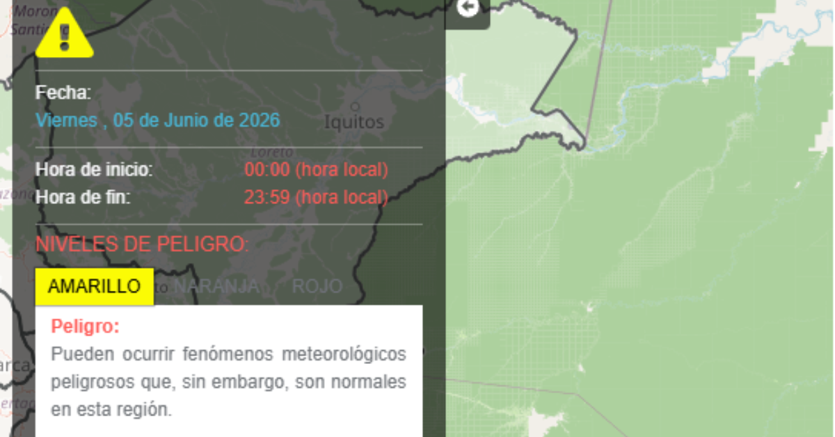 Página web del Senamhi advierte el nivel de peligro del incremento de vientos en la Sierra Norte