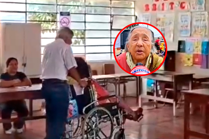 Adulta mayor de 102 años acude a votar en colegio de Chiclayo.