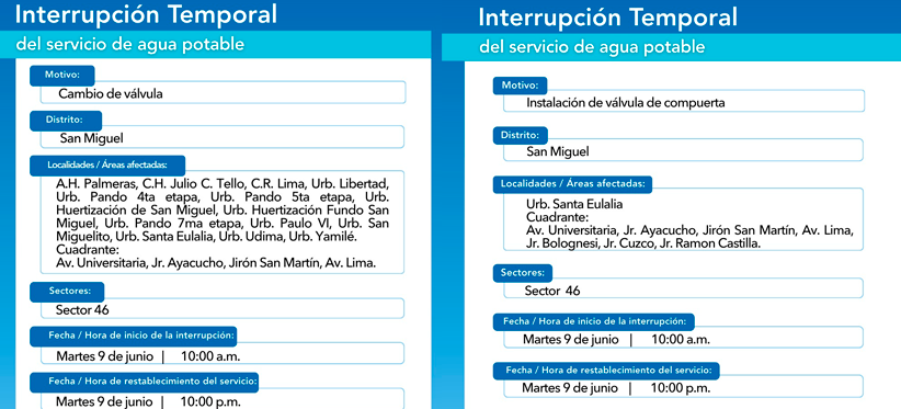 Sin servicio temporal.
