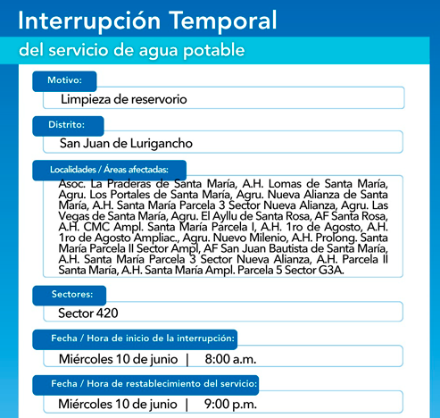 Sin agua en SJL.