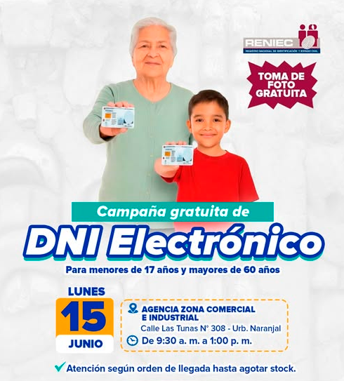 Campaña gratuita del DNI electrónico el 15 de junio.