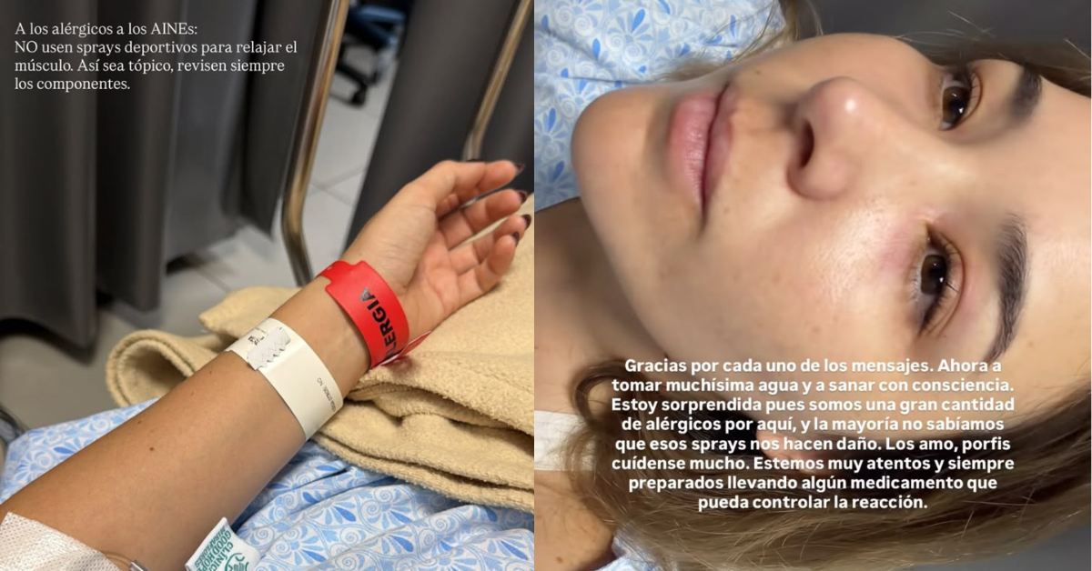 Imágenes publicadas en redes sociales de Ale Fuller sobre su estado de salud