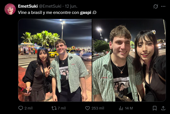 Streamer colombiana fue parte de los últimos momentos de vida de 'Gaspi'