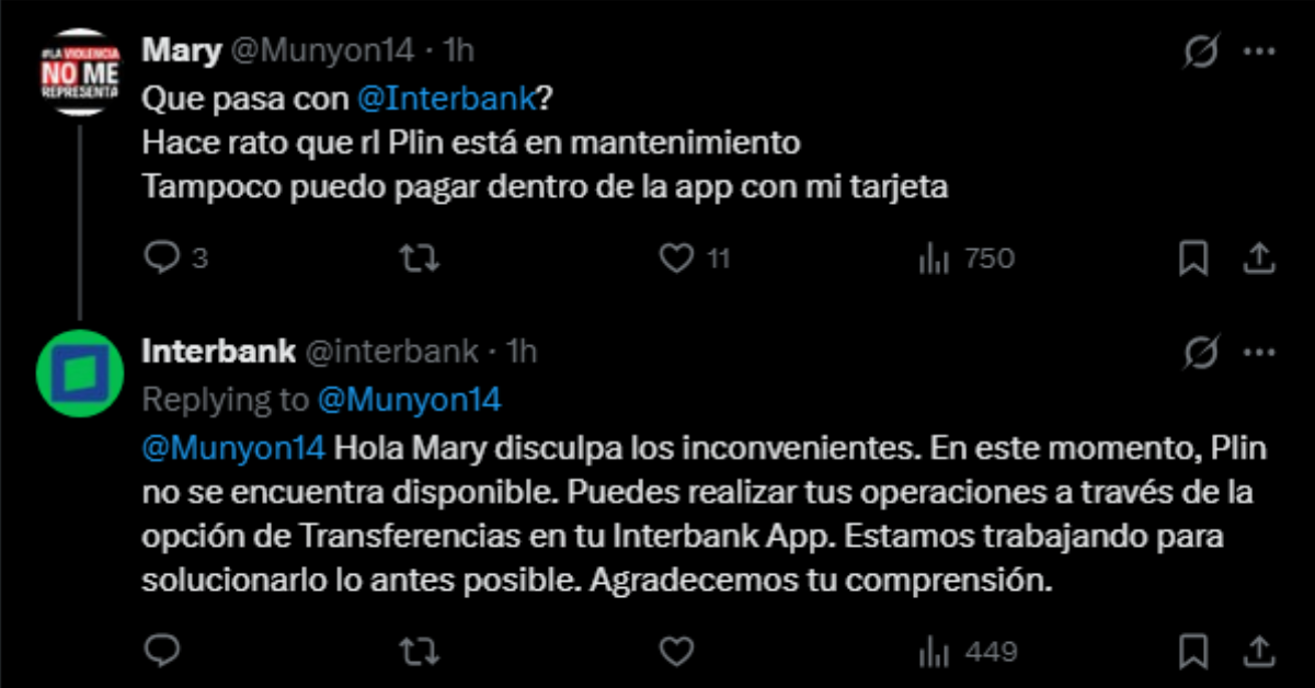 Cuentas en red social reportan que sistema se encuenta en mantenimiento