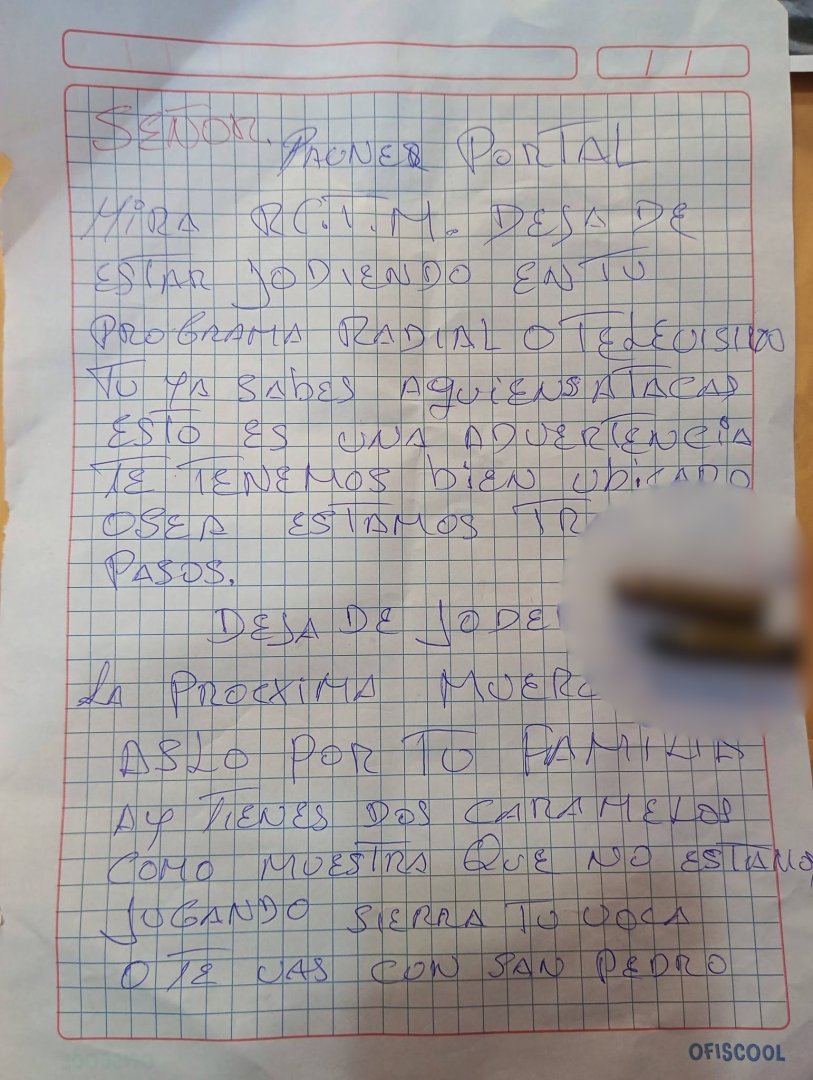 Pauner Portal denunció haber sido víctima de amenazas