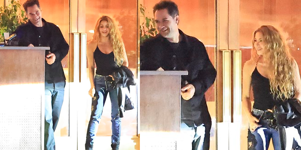 Shakira junto al actor Manuel García-Rulfo luego de salir de cenar en el Sunset Tower Hotel.