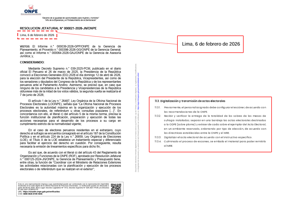 Resolución Jefatural que disponía la digitalización de las actas también se realizó en medio proceso electoral.