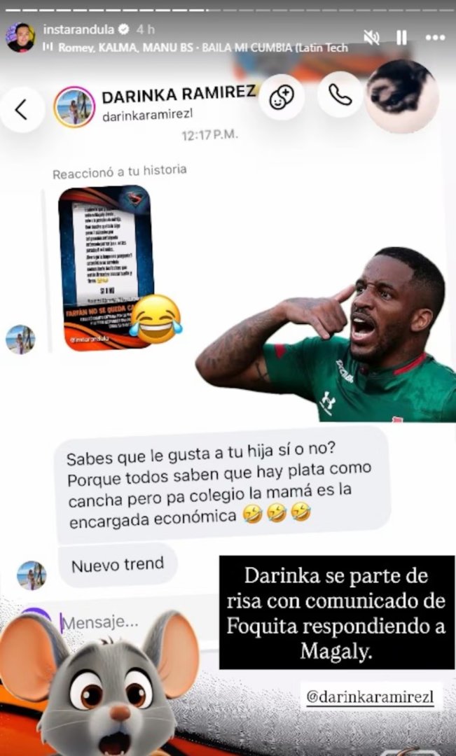 Darinka lanza dardo contra Jefferson Farfán