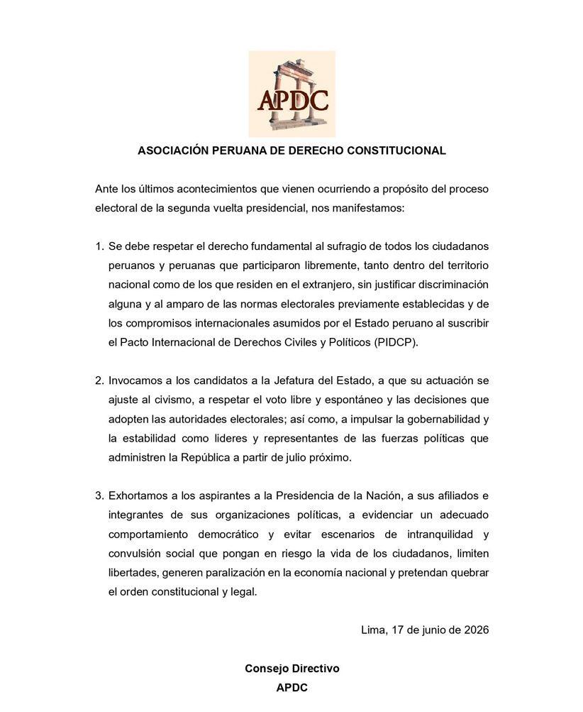 Comunicado de la APDC.