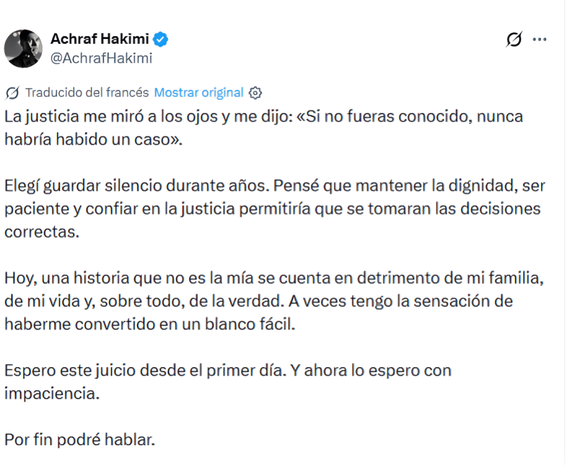 Publicación de Achraf Hakimi