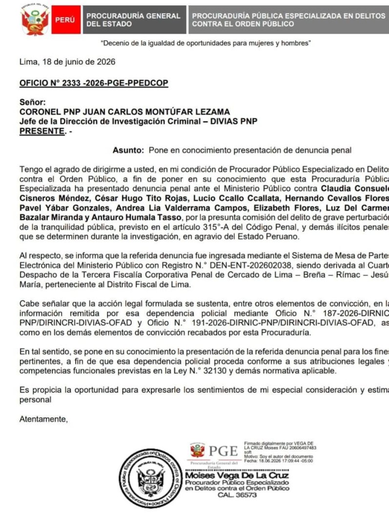 Denuncia de produraduría.