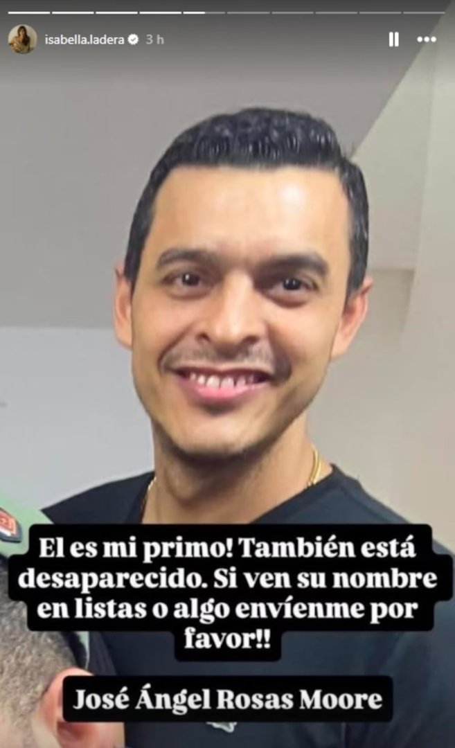 Isabella Ladera pide ayuda para encontrar a su primo