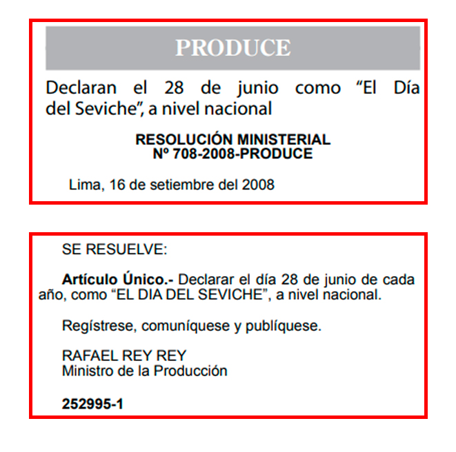 El entonces ministro de Producci�n, Rafael Rey, aprob� y oficializ� el d�a del plato bandera.