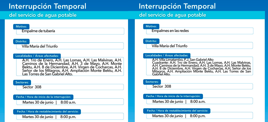 corte de agua en VMT.